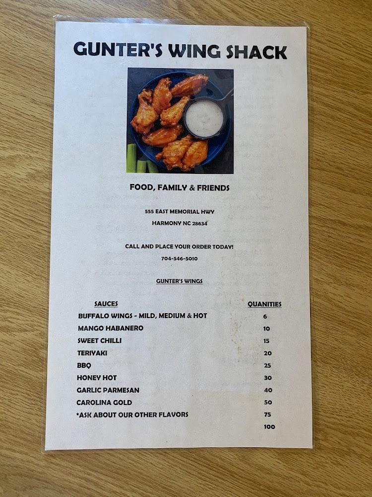 Gunter's Wing Shack Menu image 2