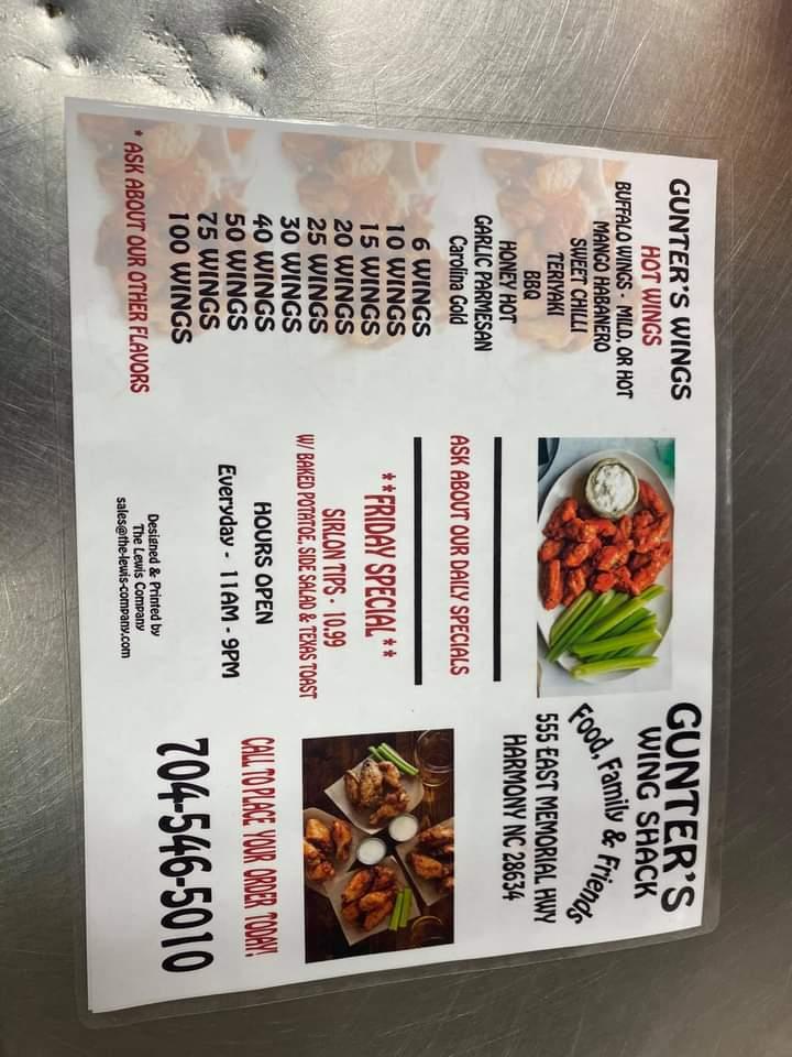 Gunter's Wing Shack Menu image 4